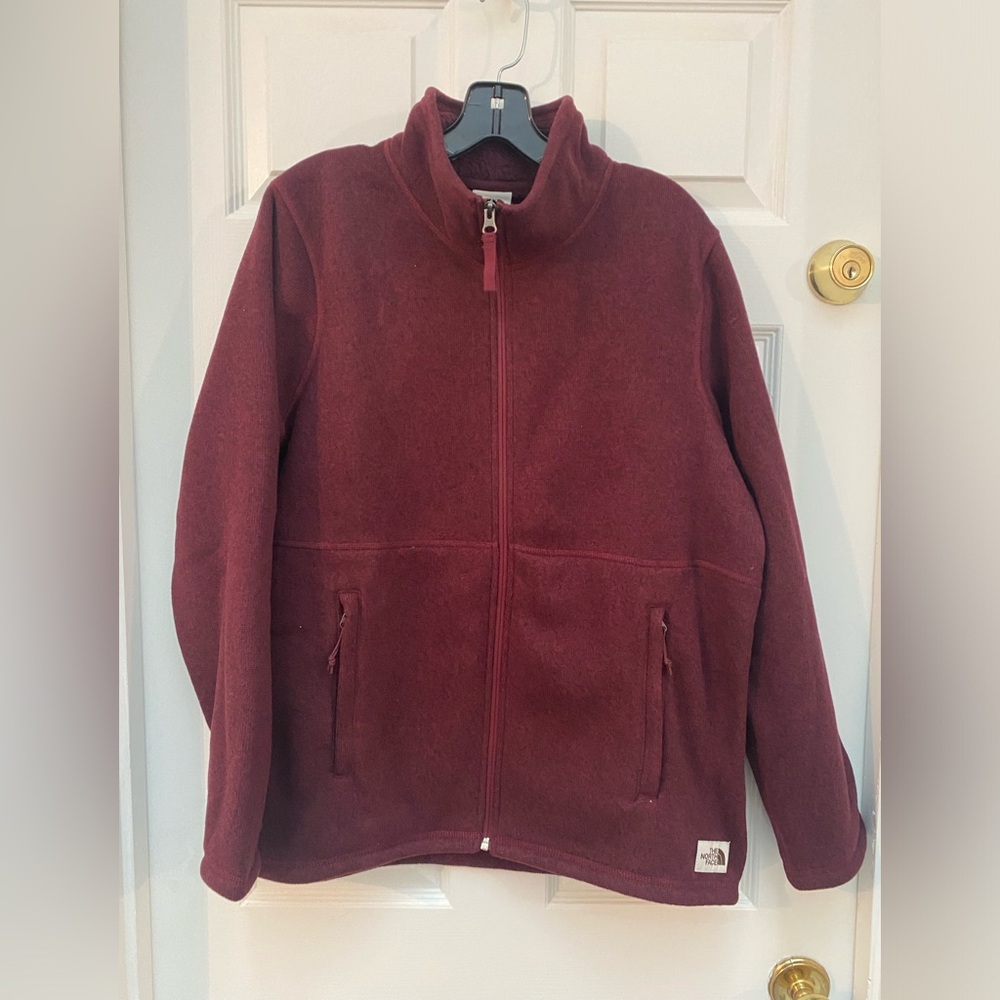The North Face Maroon (Burgundy) Crescent Full Zip w/ Zip Pockets - XL